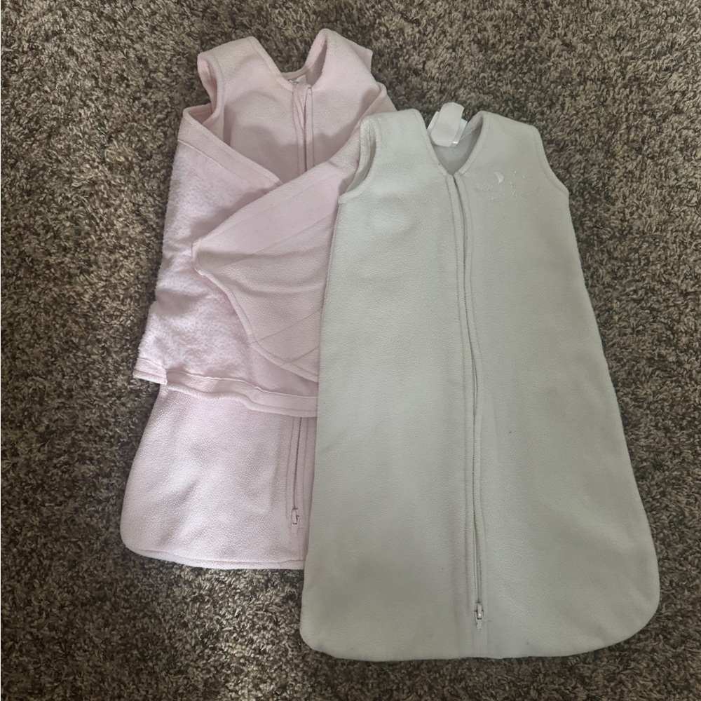 TWO Halo Fleece Baby Sleep Swaddle & Sack